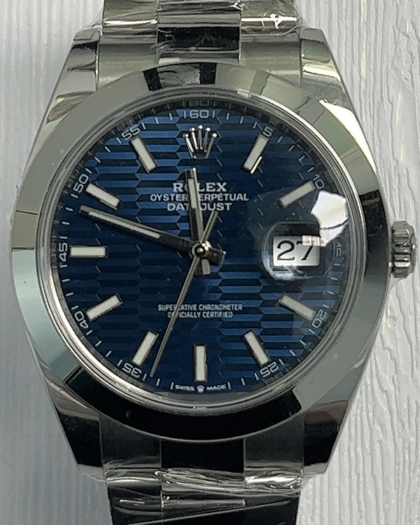 2023 Rolex Datejust 41MM Blue "Motif" Dial Oyster Bracelet (126300)