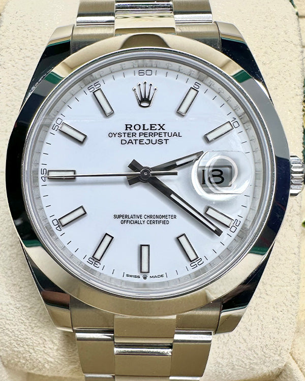 Rolex Datejust 41 Oyster Bracelet White Dial (126300)