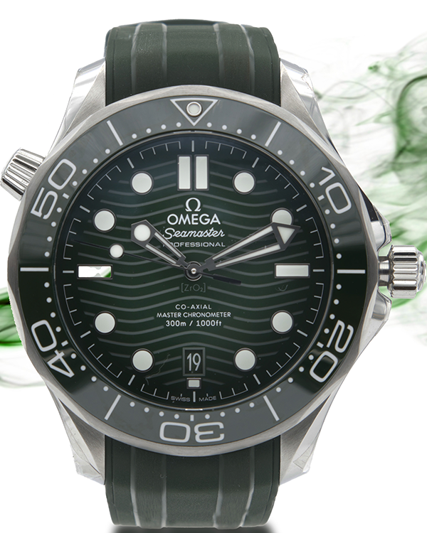 2022 Omega Seamaster Diver 300M 42MM Green Dial Rubber Strap (210.32.42.20.10.001)