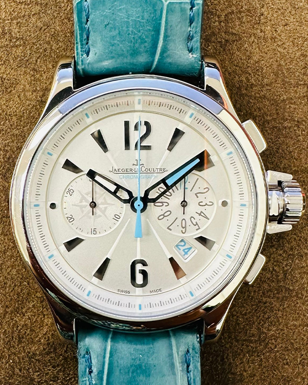 Jaeger Le-Coultre Master Compressor Chronograph Quartz 37MM Steel White Dial Leather Strap (148.8.31)