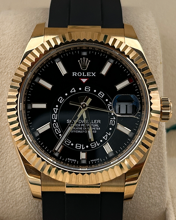 2022 Rolex Sky Dweller Yellow Gold Black Dial (326238)