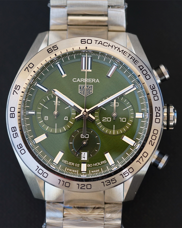 2023 TAG Heuer Carrera 44MM Steel Green Dial (CBN2A10.BA0643)