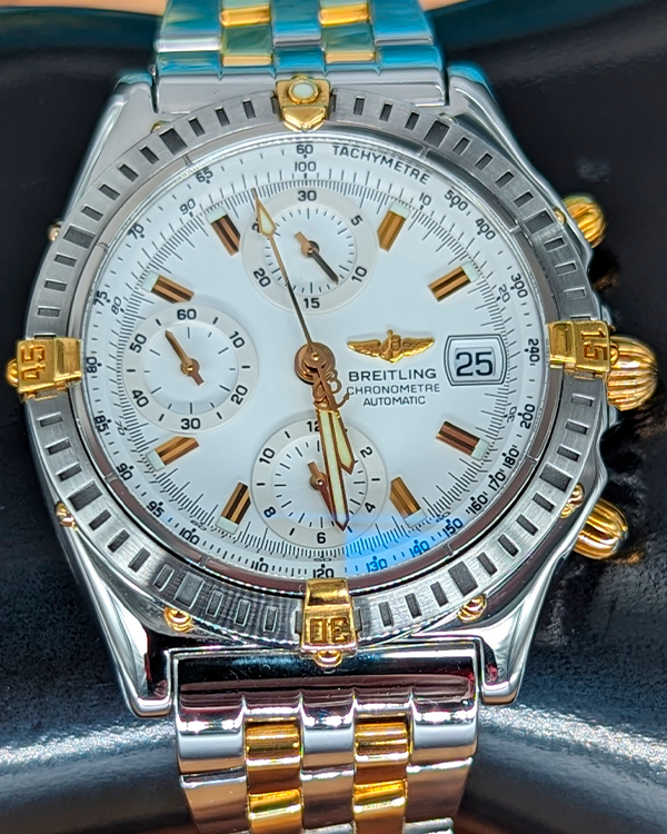 2003 Breitling Chronomat 39MM White DIal Two-Tone Bracelet (B1335211/A538)