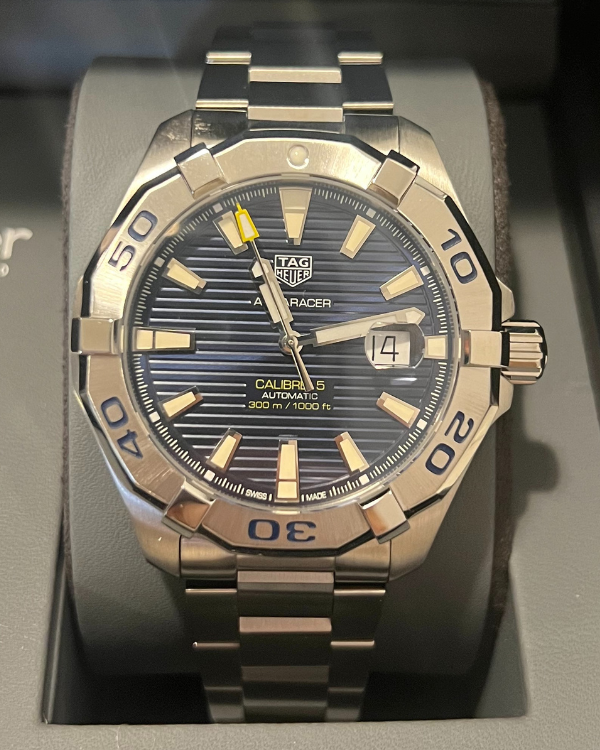 No Reserve - 2022 TAG Heuer Aquaracer 43MM Blue Dial Steel Bracelet (WAY2012.BA0927)