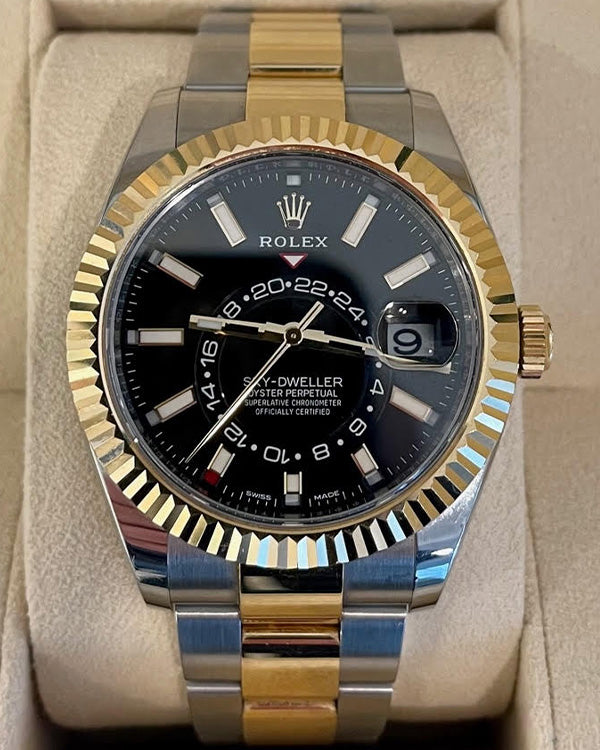 Rolex Sky-Dweller Black Dial Two - Tone (326933)