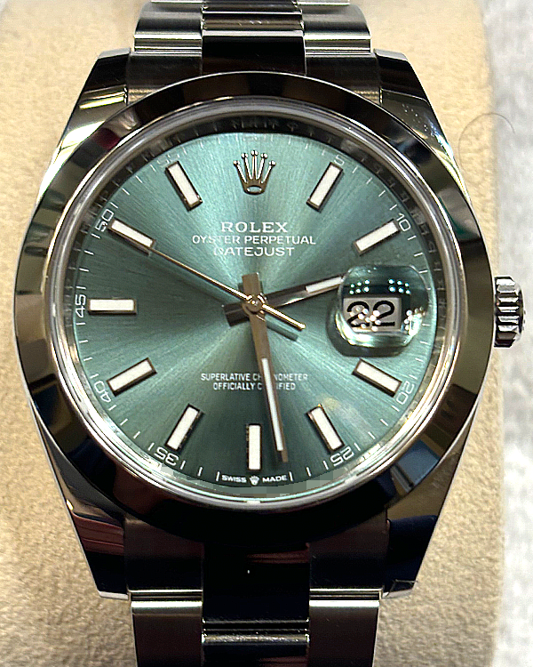 2024 Rolex Datejust 41MM Mint Green Dial Oyster Bracelet (126300)