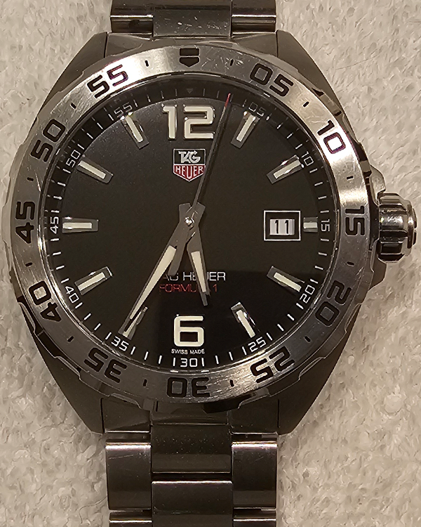 No Reserve - Tag Heuer Formula 1 41MM Quartz Black Dial Steel Bracelet (WAZ1112.BA0875)