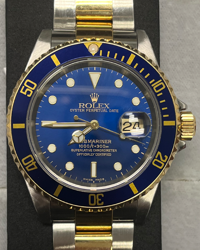 Rolex Submariner Date 40MM Blue Dial Two-Tone Bracelet (16613)