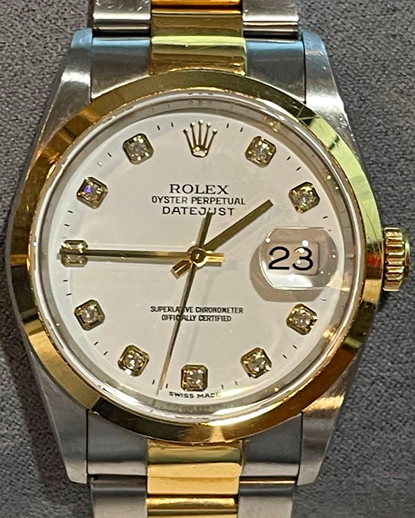 Rolex Datejust 36MM White Dial Two-Tone Bracelet (16203)