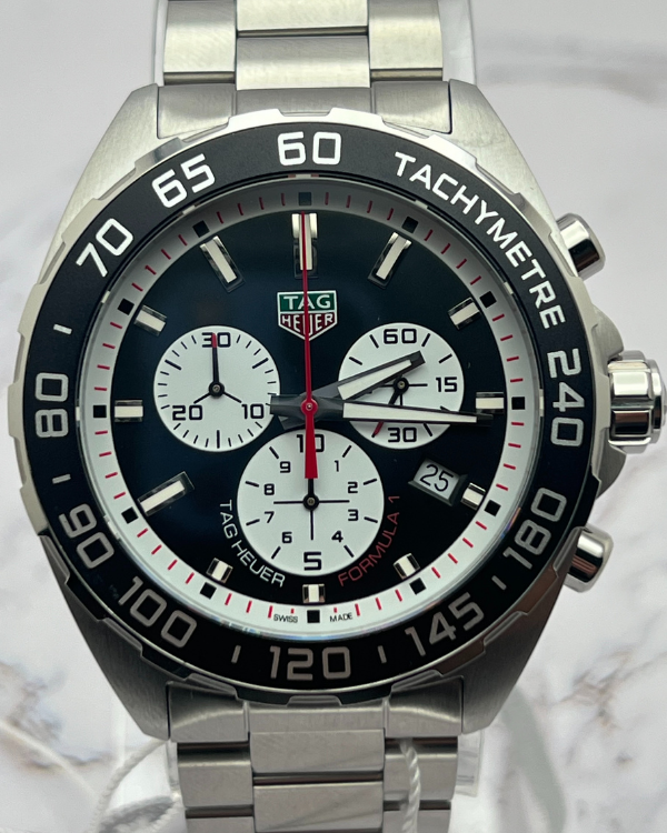 2023 Tag Heuer Formula 1 Quartz Chronograph Black Dial Steel Bracelet (CAZ101E.BA0842)