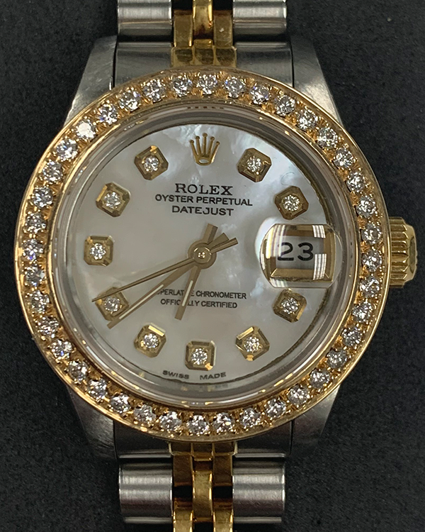 Rolex Lady-Datejust 26MM Aftermarket  Mother of Pearl Dial Two-Tone Jubilee Bracelet (69173)