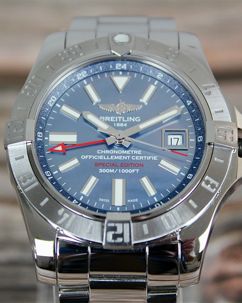 Breitling Avenger II GMT 43 Special Edition Blue Mother of Pear