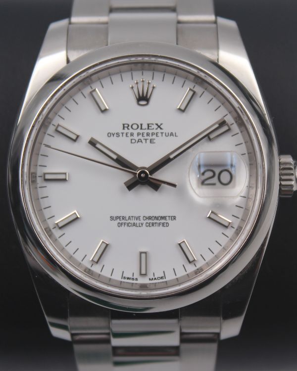 2020 Rolex Oyster Perpetual Date Oystersteel White Dial (115200)