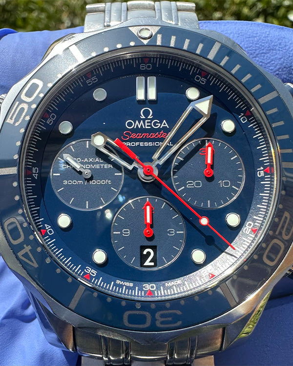 2015 Omega Seamaster Diver 300M Ceramic Lacquered Blue Dial  (212.30.44.50.03.001)