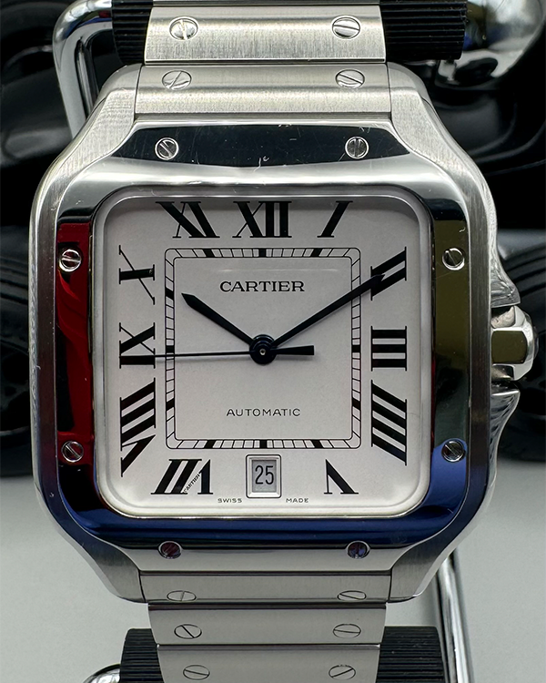 2022 Cartier Santos de Cartier 39.8MM Silver Dial Steel Bracelet (WSSA0018)