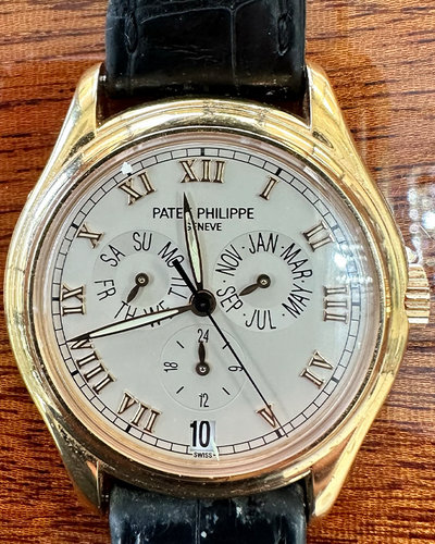 Patek Philippe Annual Calendar 37MM Silver Dial Leather Strap (5035R)