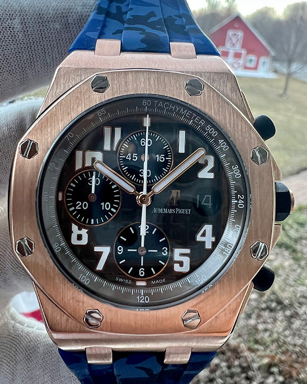 2011 Audemars Piguet Royal Oak Offshore Chronograph Rubber Clad Rose with a Stripped Bezel (25940OK.OO.D002CA.02)