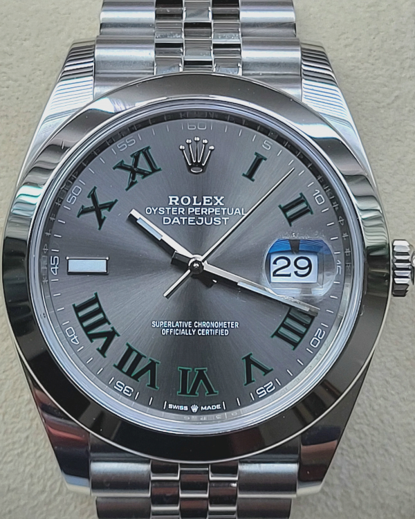 2023 Rolex Datejust 41 "Wimbledon" 41MM Slate Dial Oystersteel Jubilee Bracelet (126300)