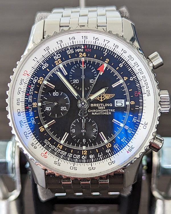 Navitimer Gmt Breitling Navitimer World Chronograph GMT 46mm Black Dial (A24322 ...