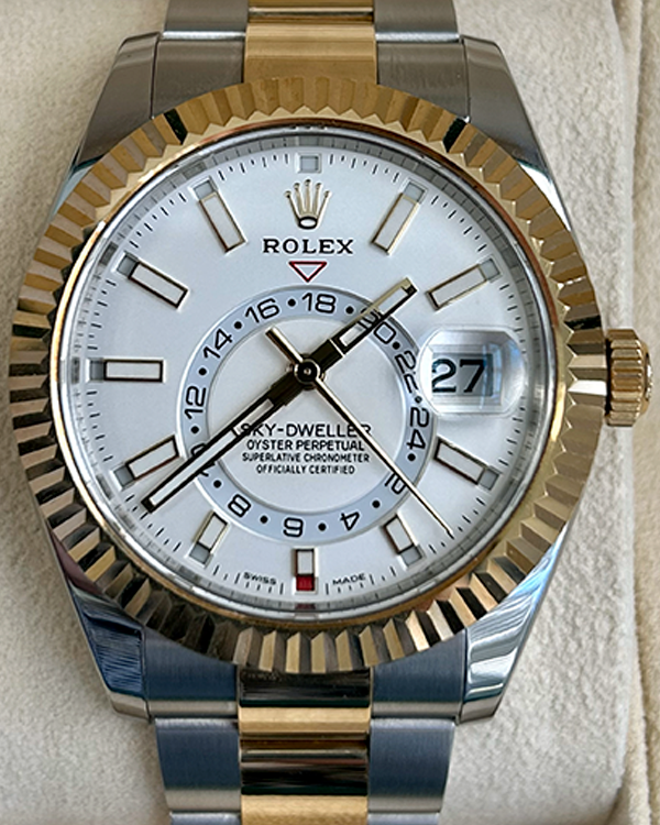 2017 Rolex Sky-Dweller 42MM Steel And Yellow Gold White Dial (326933)