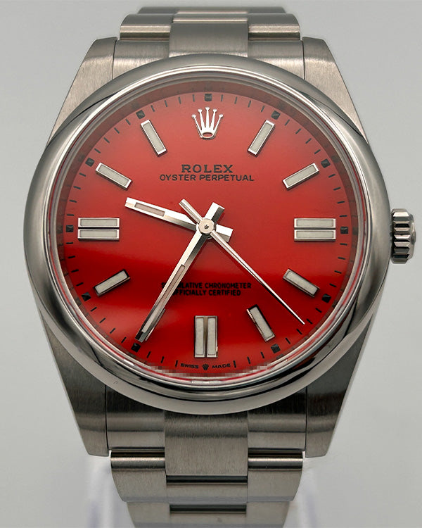 2021 Rolex Oyster Perpetual 41 Coral Red Dial (124300)