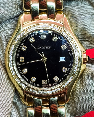 Cartier Cougar Yellow Gold Black Factory Dial and Bezel (887904)