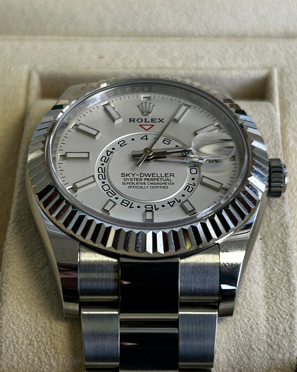 No Reserve - Rolex Sky-Dweller Rolesor White Dial (326934)