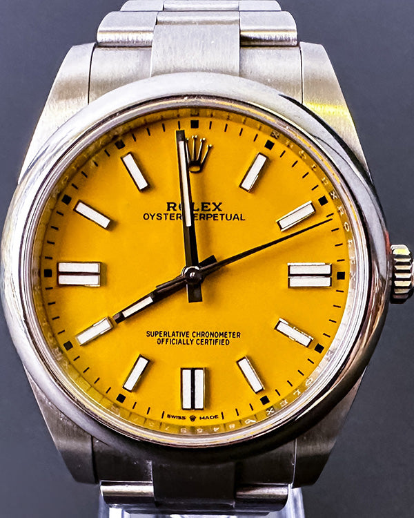 No Reserve - Rolex Oyster Perpetual 41 Yellow Dial (124300)