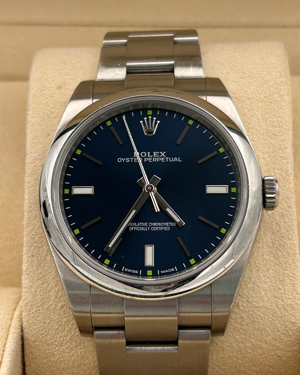 2017 Rolex Oyster Perpetual 39 Oystersteel Blue Dial (114300)