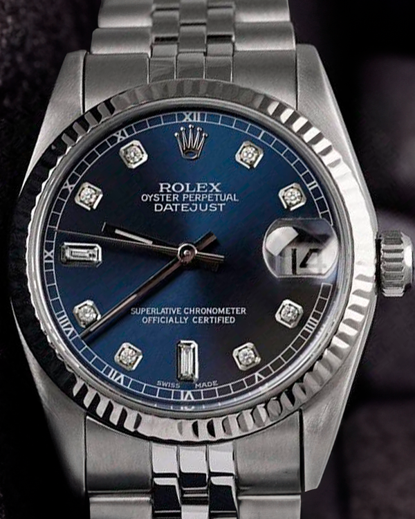 Rolex Datejust 36MM Aftermarket Blue Dial Steel Jubilee Bracelet (16014)