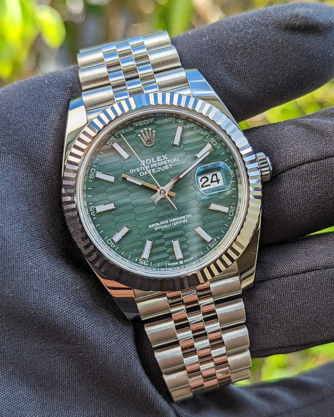 ROLEX ジュビリーブレス Rolex Datejust 41 Motif Green Dial Jubilee Bracelet (126334