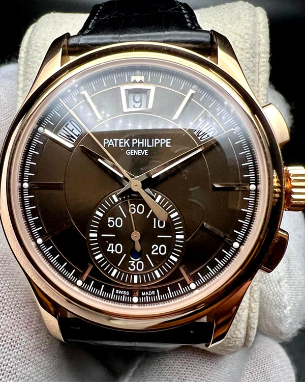 2021 Patek Philippe Annual Calendar Chronograph 43MM Brown Dial Leather Strap (5905R)