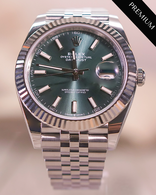 2023 Rolex Datejust 41MM Mint Green Dial Oystersteel Jubilee Bracelet (126334)