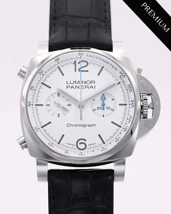 2022 Panerai Luminor Chrono 44MM White Dial Rubber Strap (PAM01218)