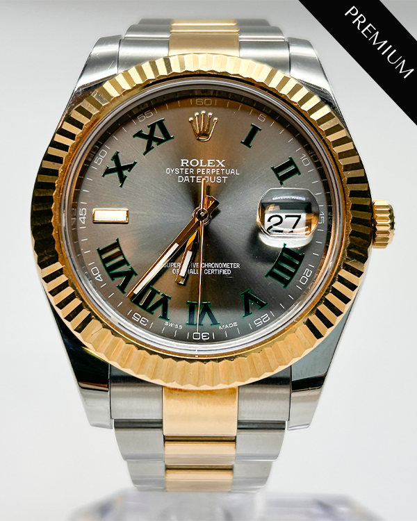 2014 Rolex Datejust 41MM "Wimbledon" Slate Dial Two-Tone Bracelet (116333)