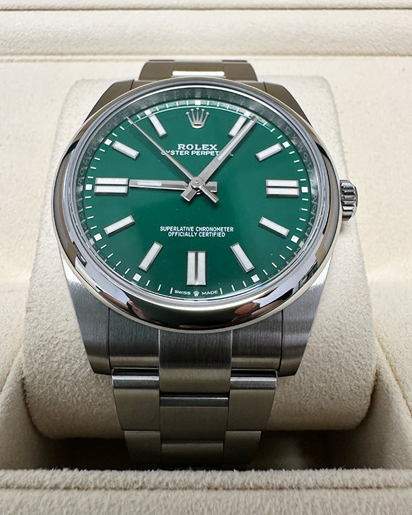 No Reserve - Rolex Oyster Perpetual 41  Green Dial (124300)