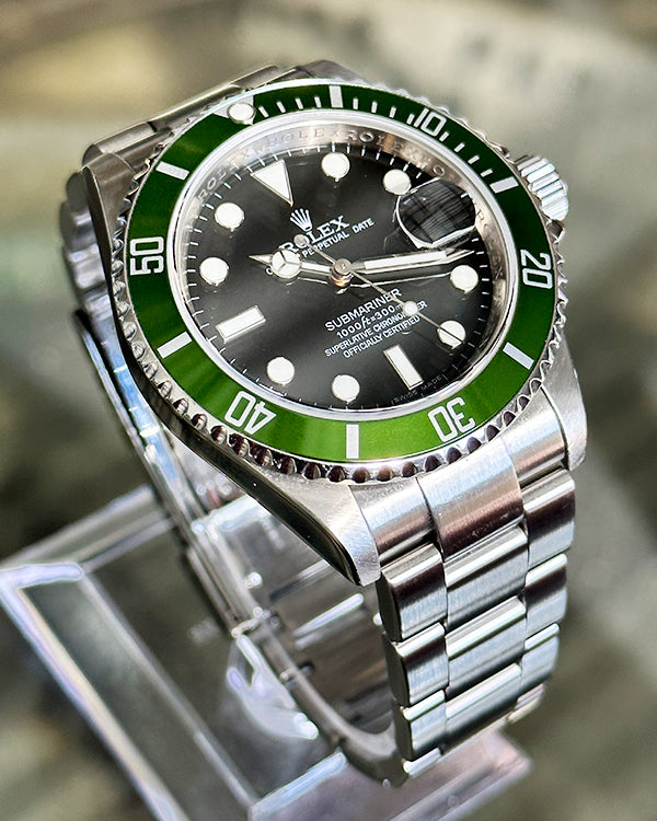 No Reserve - Rolex Submariner Kermit Black Dial Olive Green Bezel (16610LV)