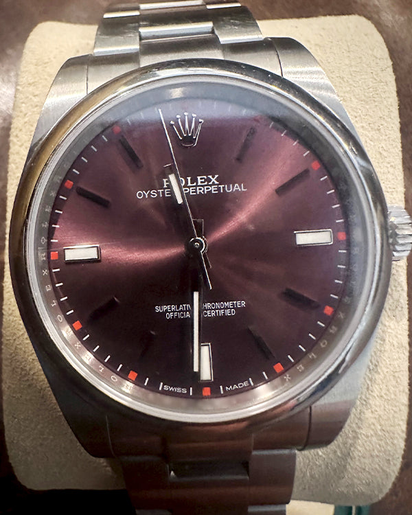 Rolex Oyster Perpetual 39 Red Grape Dial (114300)