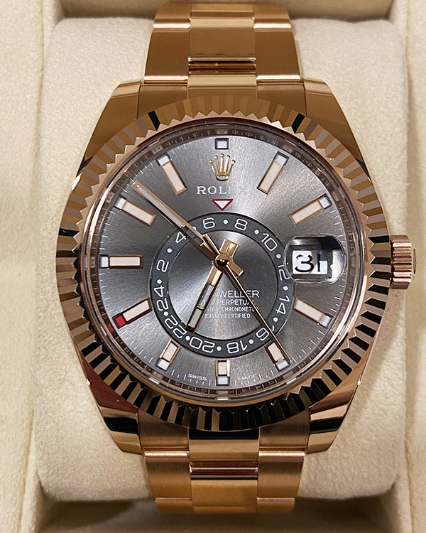 Rolex Oyster Perpetual Sky-Dweller Everose Gold Slate Rhodium Dial (326935)