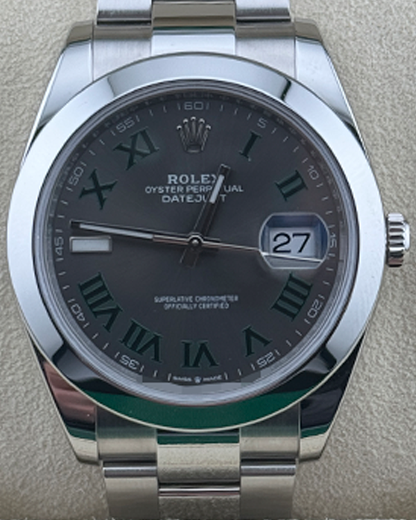 Rolex Datejust 41MM "Wimbledon" Slate Dial Oyster Bracelet (126300)