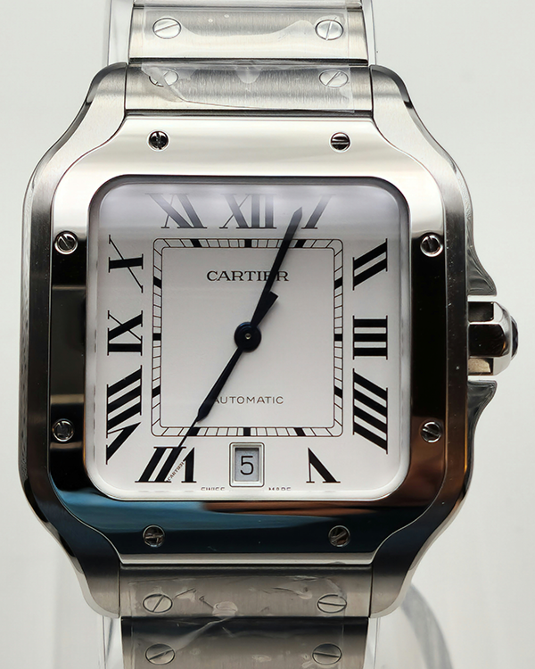 No Reserve - 2023 Cartier Santos de Cartier 39.8MM Silver Dial Steel Bracelet (WSSA0018)