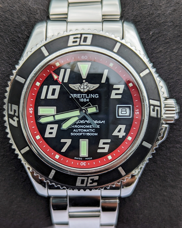 Breitling Superocean 42MM Black Dial Steel Bracelet (A17364)