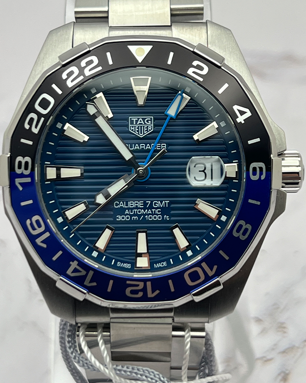 No Reserve - 2023 TAG Heuer Aquaracer 300M 43MM Blue Dial Steel Bracelet (WAY201T.BA0927)