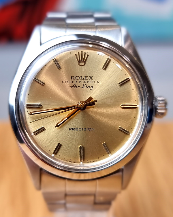 Rolex Air King Vintage 34MM Steel Champagne Dial Bracelet (5500)