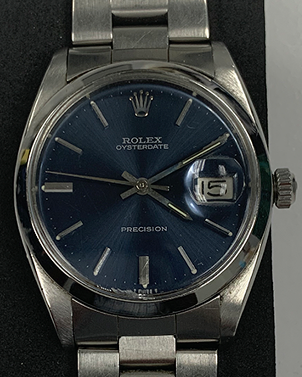 Rolex Oyster Precision Vintage 34MM Blue Dial Steel Bracelet (6694)