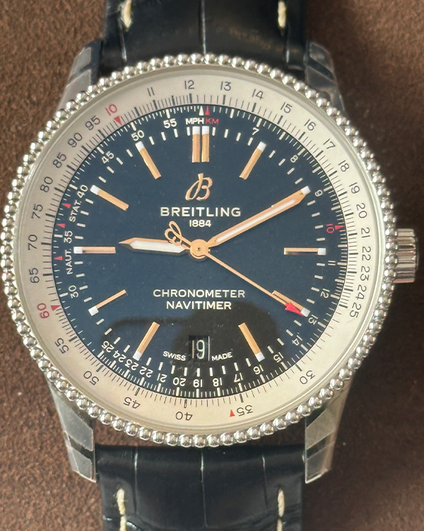 No Reserve - 2019 Breitling Navitimer 41MM Black Dial Leather Strap (A17326211B1P1)