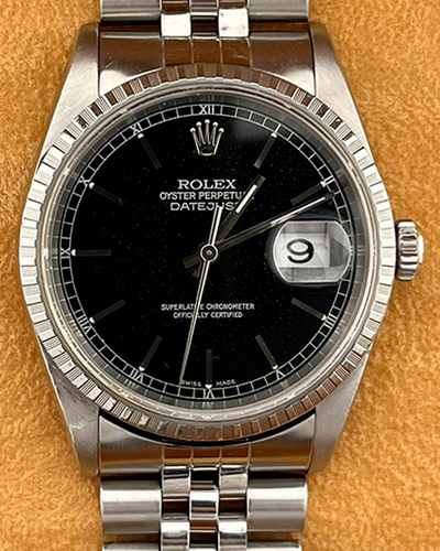 1999 Rolex Datejust 36MM Black Dial Jubilee Steel Bracelet (16220)