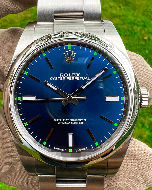2018 Rolex Oyster Perpetual 39MM Blue Dial Oyster Bracelet (114300)