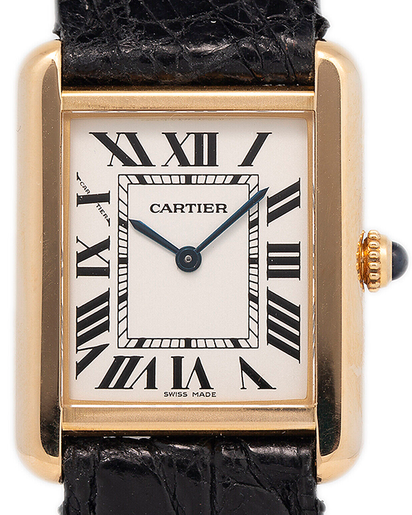 Cartier Tank Solo 24MM Quartz Silver Dial Leather Strap (W5200002)