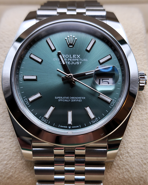 2023 Rolex Datejust 41MM Mint Green Dial Jubilee Bracelet (126300)